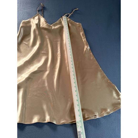 Solange Satin Gold Nightgown Chemise Sleepwear Plus Size 22/24 V-Neck Spaghetti - Picture 4 of 6